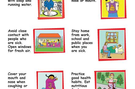 Poster showing basic respiratory infection control in child care programs