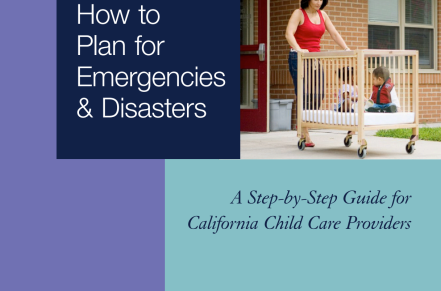 Cover page of step-by-step guide to disaster planning for child care providers
